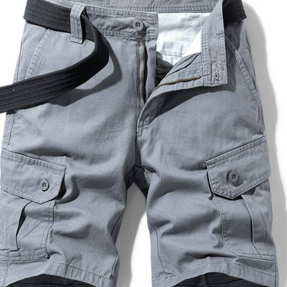 Klassiske herrecargoshorts – Bomuld med knaplukning og klaplommer