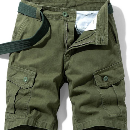 Klassiske herrecargoshorts – Bomuld med knaplukning og klaplommer