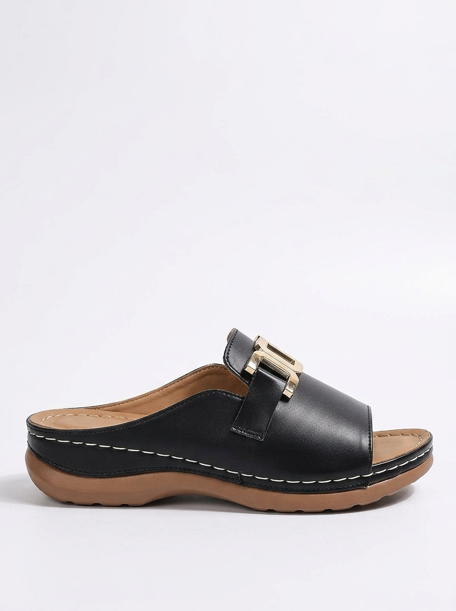 Women's Slide Sandals Black - side